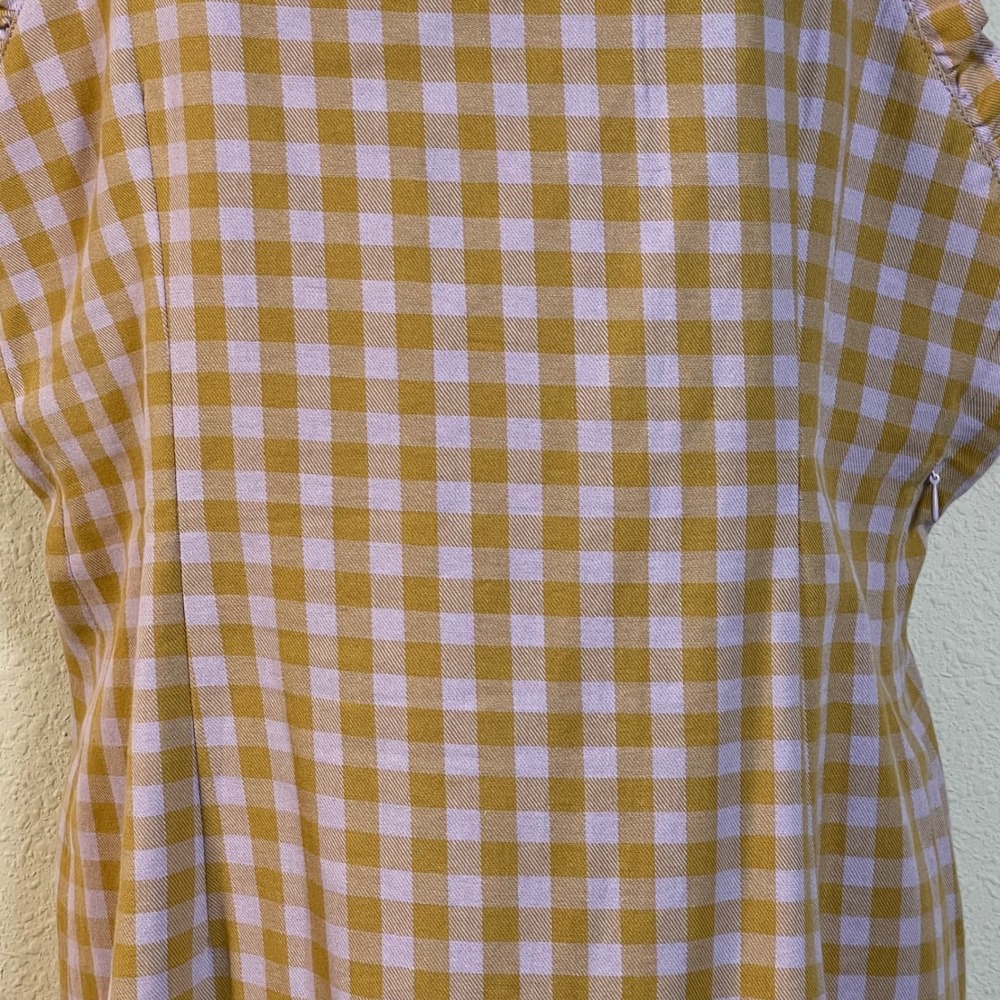 Milk It Gingham Ruffle Midi Dress Women Lavender Checkered Cottagecore Picnic - Picture 6 of 13